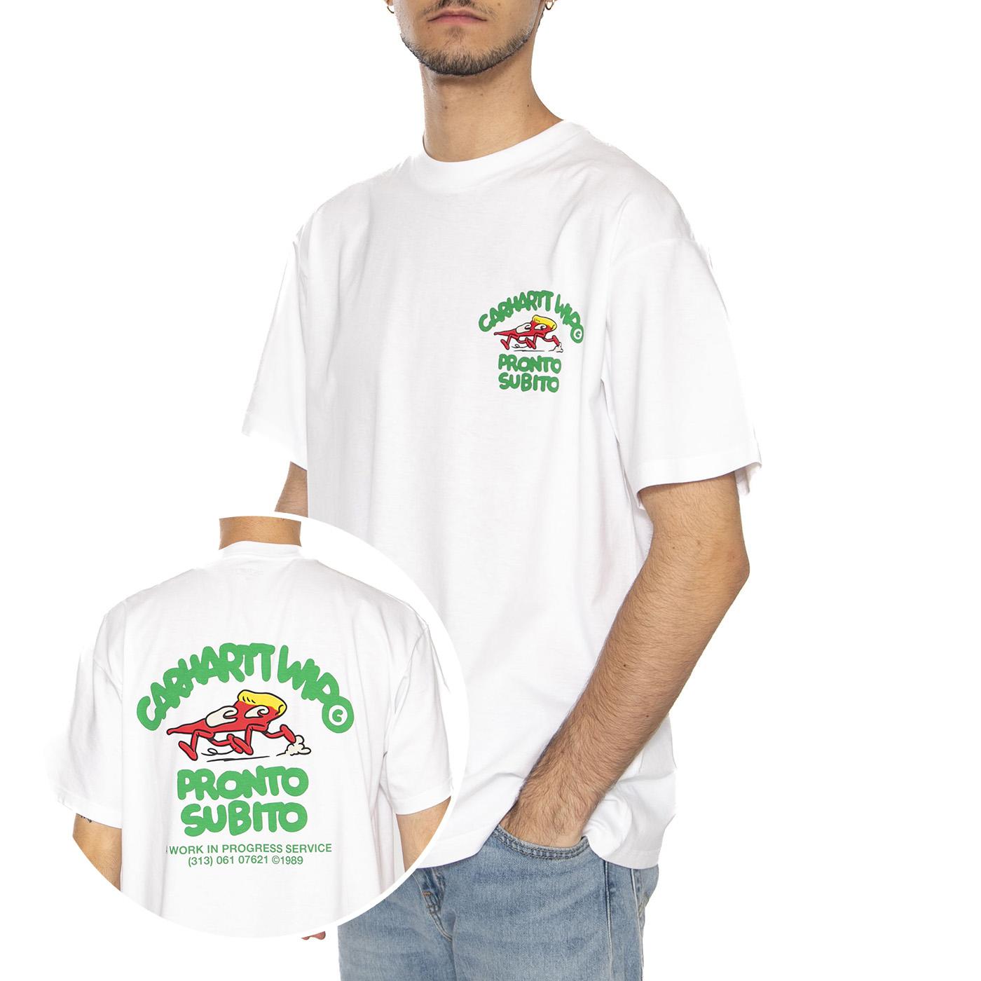 S/S Pronto T-Shirt White - Maglietta Girocollo Uomo Bianca I035195.02XX . CARHARTT WIP 