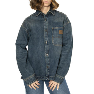 W' Lovilia Shirt Jac Blue - Camicia / Giacca Donna Denim Jeans Blu I034461.014Q  CARHARTT WIP 