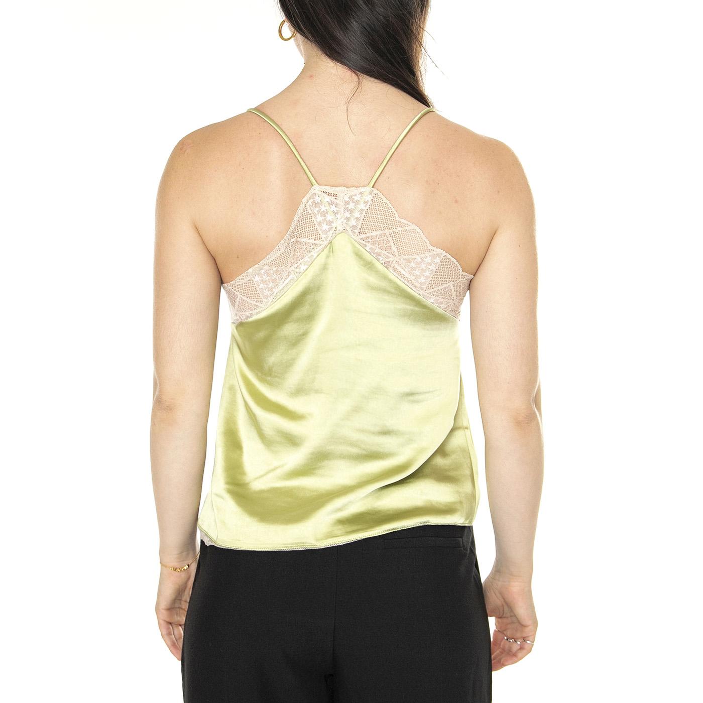 Top lencero satinado verde - Top Donna Verde 41W/11215 . WILD PONY 