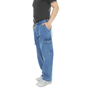 Big Wig Cardgo Denim Pant Light Indigo - Pantaloni Denim Jeans Uomo Blu 142010094-LIN  OBEY 