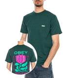 OBEY IN BLOOM TEE RAINFOREST - T-shirt Crewneck Uomo Verde