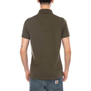 TARTAN PIQUE POLO DARK OLIVE - Polo Uomo Verde MML0012 OL51 BARBOUR 