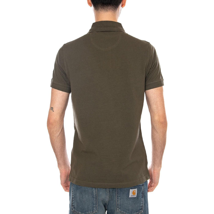 TARTAN PIQUE POLO DARK OLIVE - Polo Uomo Verde MML0012 OL51 BARBOUR 