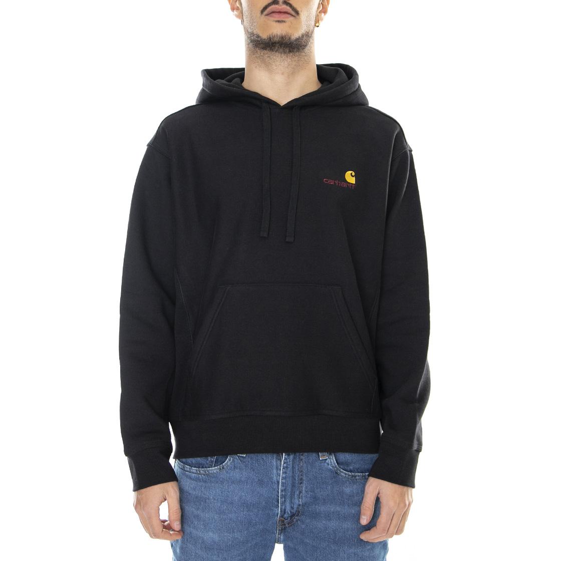Hooded American Script - Felpa con Cappuccio Uomo Nera I028279.89.XX.03 . CARHARTT WIP 