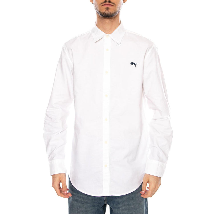 LS Shirt White Oxford - Camicia Uomo Bianca 112350485 WHT WRANGLER 