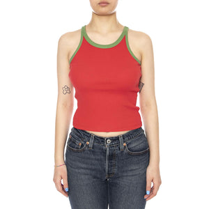 CLAVEL IVY CONTRAST HARRIET TOP - Canotta Donna Rossa WTP00259 RED THINKING MU 