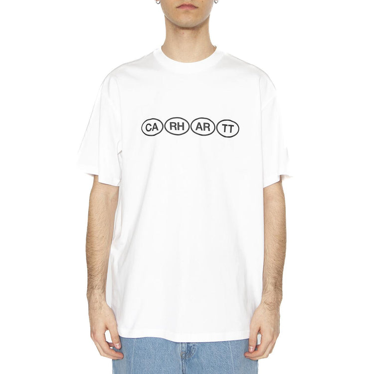 S/S Bumper T-Shirt White / Black - Maglietta Girocollo Uomo Bianca I034664.00AXX  CARHARTT WIP 