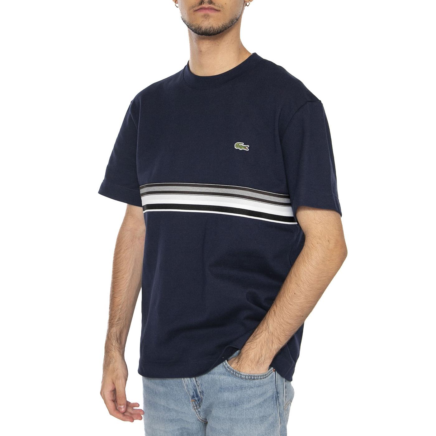 T-shirt 166 Blue - Maglietta Girocollo Uomo Blu TH5458-166 . LACOSTE 