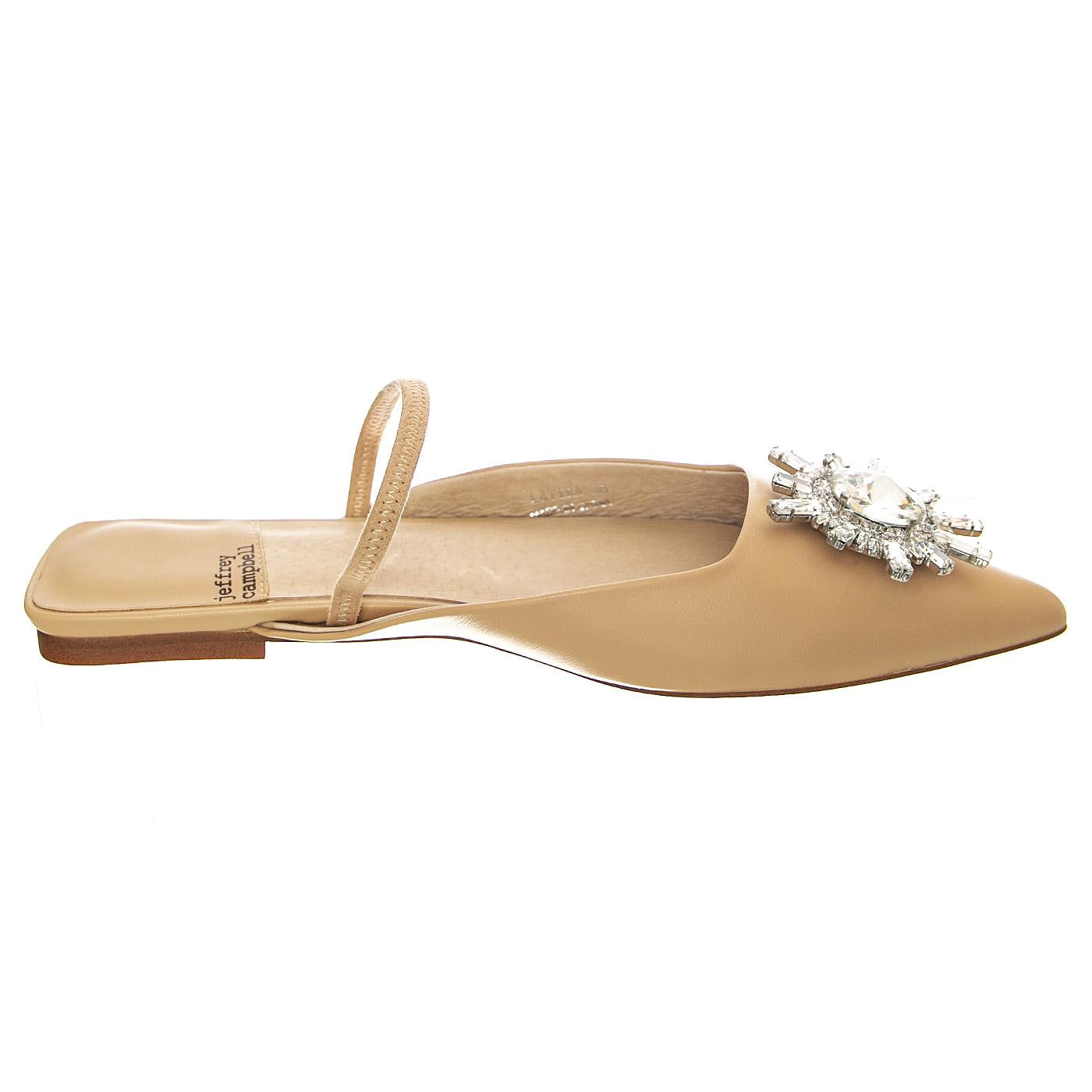 Latira Beige Silver Kid Leather + Fabric - Sandali Donna Beige JCS82258P-108-BEI . JEFFREY CAMPBELL 