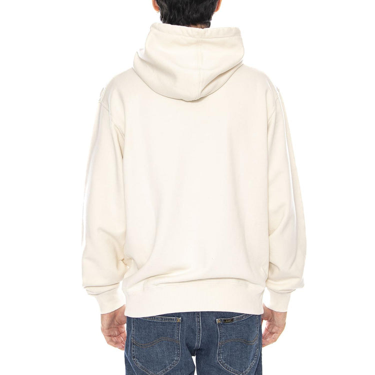 Beetle Hoodie Sweat Whisper White - Felpa con Cappuccio Uomo Bianca I035043.WHW.67. WHW.67 EDWIN 