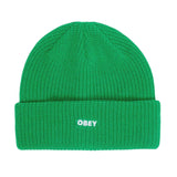 Future Beanie Fern Green - Bonnet en Maille Côtelée Vert  Homme OBEY