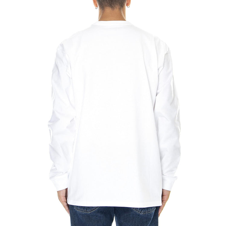L/S CHASE T-SHIRT WHITE / GOLD - Maglietta Girocollo Maniche Lunghe Uomo Bianca I026392 00RXX CARHARTT WIP 