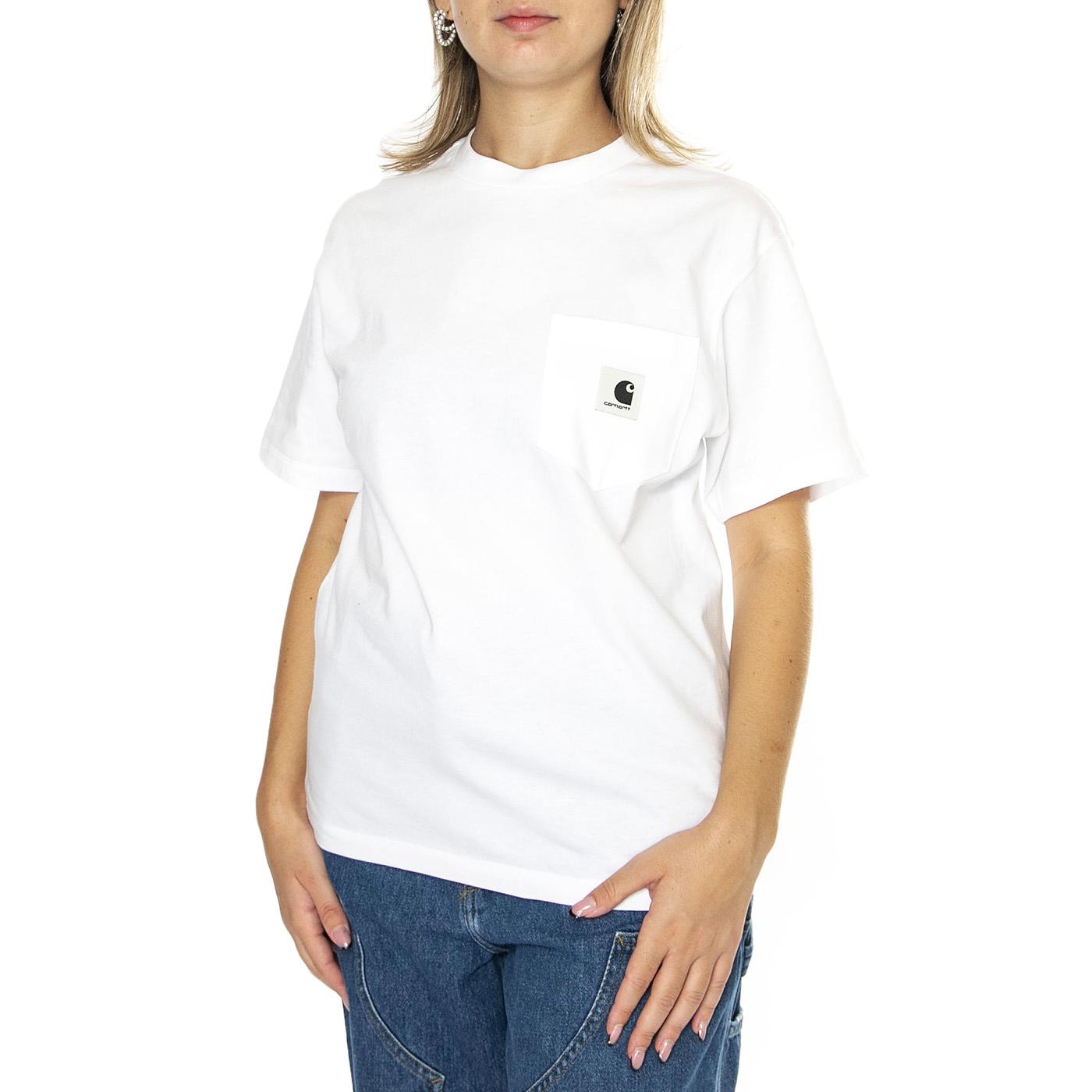 W' S/S Pocket T-Shirt White - Maglietta Girocollo Donna Bianca I032215.02XX  CARHARTT WIP 