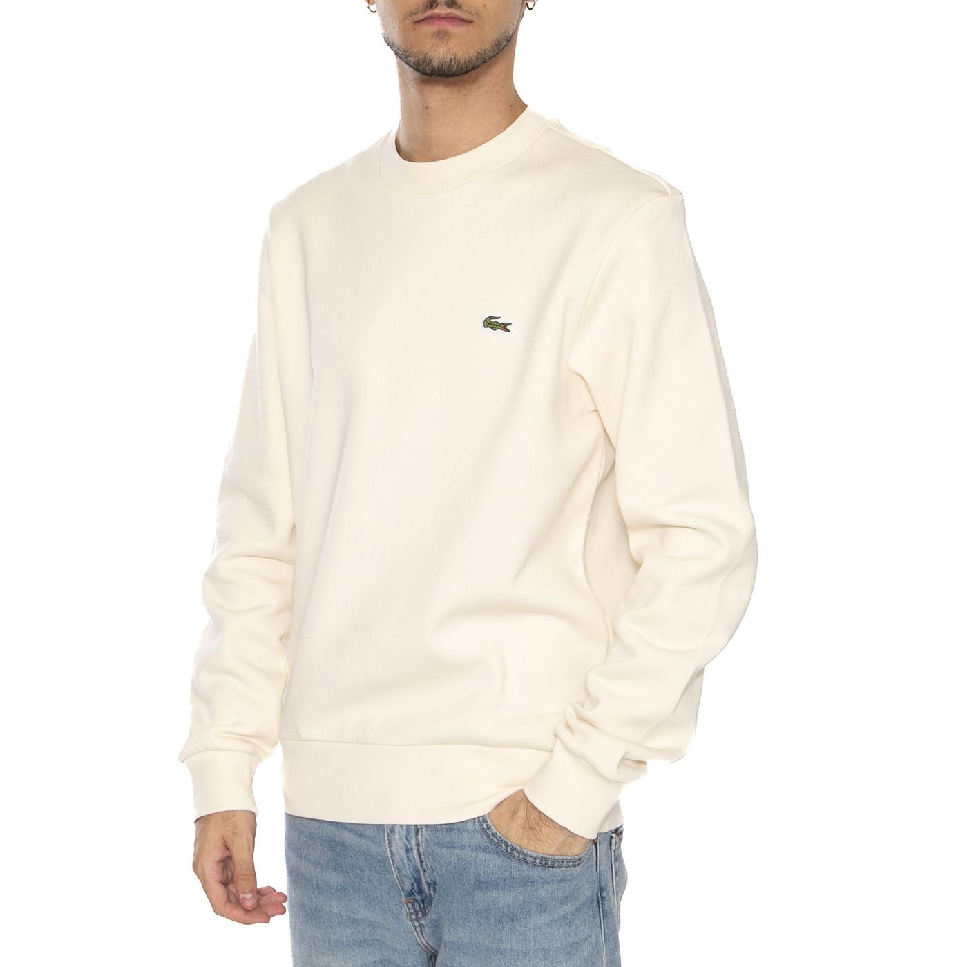 Sweatshirt XFJ White - Felpa Girocollo Uomo Bianca SH9608-XFJ . LACOSTE 