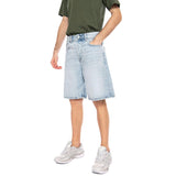 Five Baggy 9893 Pin DNM Shorts VD2 Blue - Bermuda Denim Jeans Homme Bleu ONLY & SONS