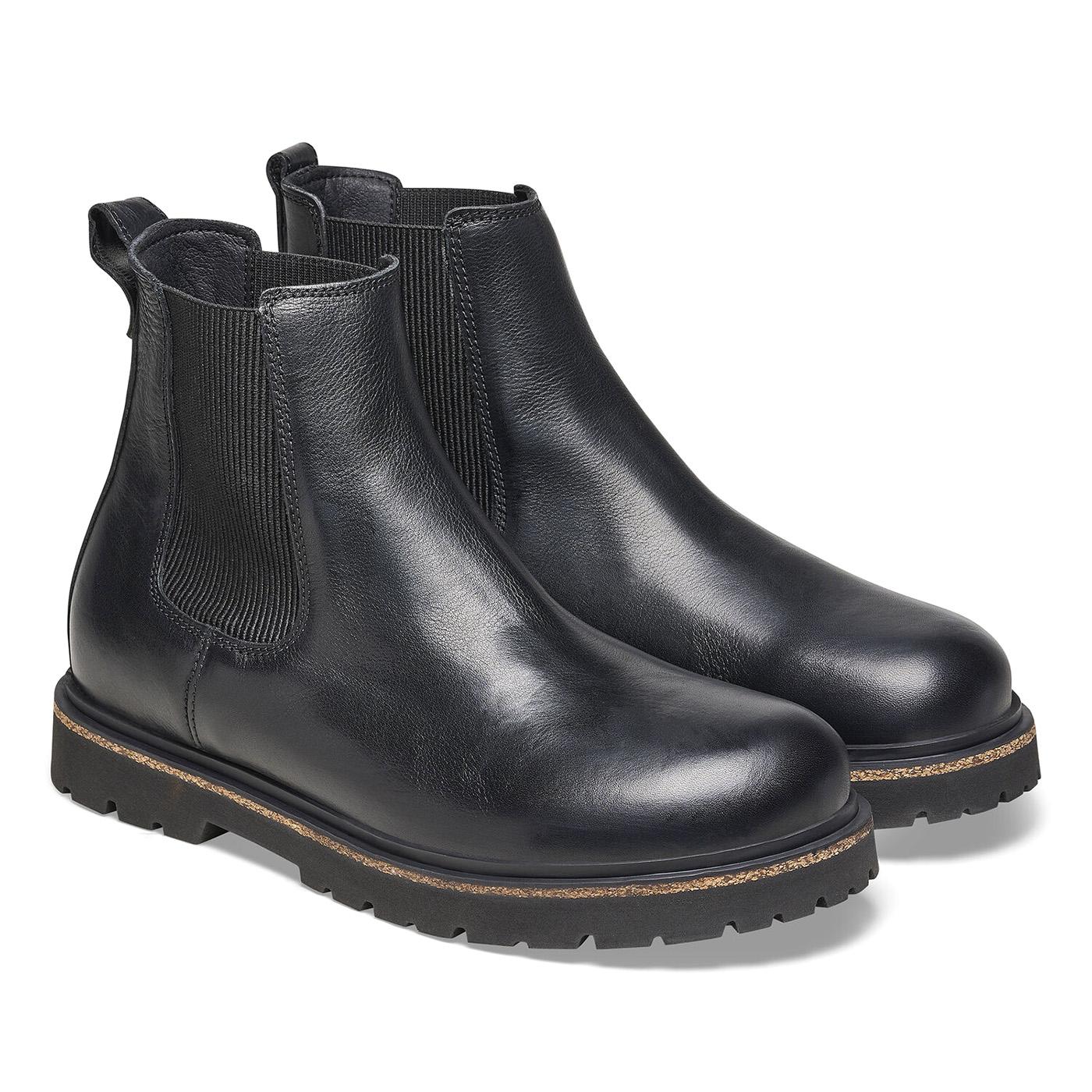 Highwood Slip On Men black, Natural Leather Boots - Stivaletti Uomo Neri 1025764  BIRKENSTOCK 