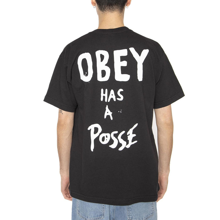Obey Has A Posse Tee Black - Maglietta Girocollo Uomo Nera 166913915-VBL  OBEY 