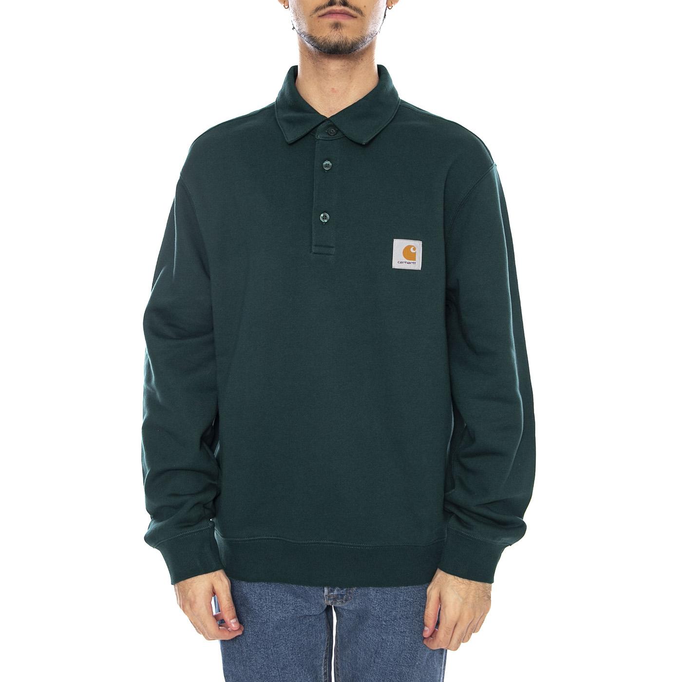 Polo Sweat Dark Fir - Polo Felpa Maniche Lunghe Uomo Verde I035532.05AXX  CARHARTT WIP 