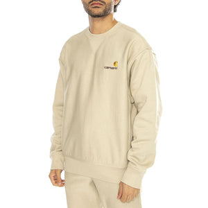 American Script Sweat Fleur De Sel - Felpa Girocollo Uomo Beige I025475.2LPXX  CARHARTT WIP 