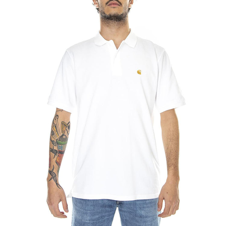 S/S Chase Pique Polo Thyme / Gold - Polo Uomo Bianca I023807-00RXX  CARHARTT WIP 
