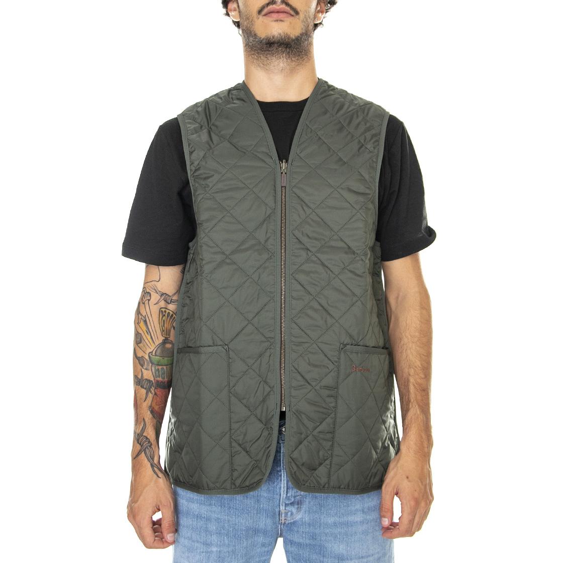 Quilted Waistcoat Zip Liner Olive Classic - Giacca Smanicata Uomo Marrone FW22-MLI0001-GN92 . BARBOUR 