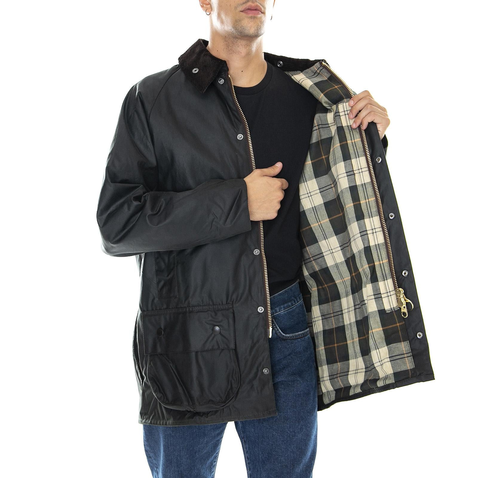 BEAUFORT WAX JACKET SAGE - Giacca Uomo Verde MWX0017-SG91-FW23 . BARBOUR 