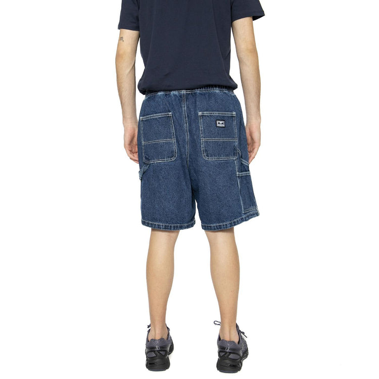 Easy Denim Carpenter Short Stone Wash Indigo - Bermuda Uomo Blu 172120079-STN  OBEY 