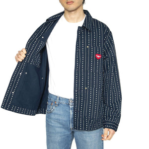 Drewe Chore Coat Heart C Pinstripe, Ink / Natural - Giacca Uomo Blu I034823.2RU02  CARHARTT WIP 