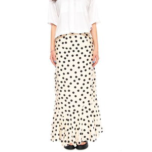 FALDA LARGA CON ESTAMPADO POLKA DOTS BLANCO Y NEGRO - Gonna Donna Multicolore 61W/11254 0251 WILD PONY 