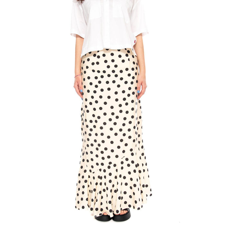 FALDA LARGA CON ESTAMPADO POLKA DOTS BLANCO Y NEGRO - Gonna Donna Multicolore 61W/11254 0251 WILD PONY 