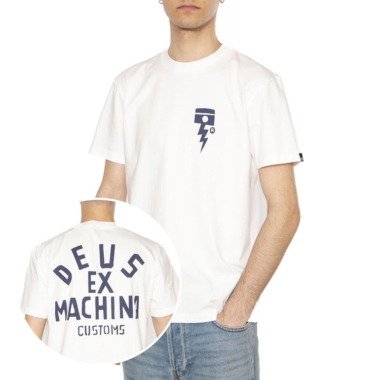 Pisstin Tee Vintage White - Maglietta Girocollo Uomo Bianca DMF241747B  DEUS EX MACHINA 