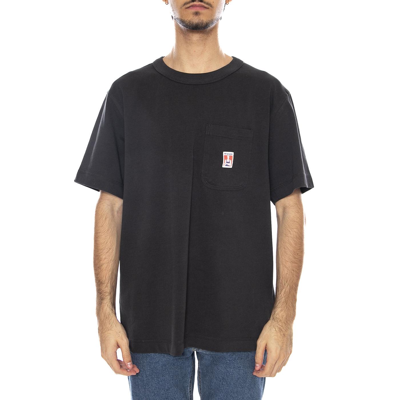 Pocket Tee Faded Black - Maglietta Girocollo Uomo Nera 112371498 . WRANGLER 