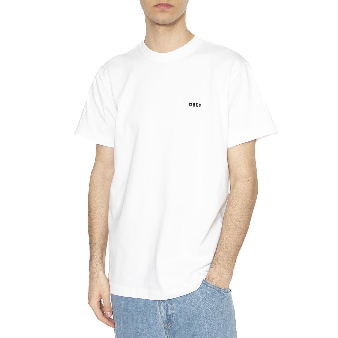 Established Works Bold Tee SS White - Maglietta Girocollo Uomo Bianca 131080365-WHT . OBEY 