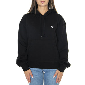 W' Hooded Casey Sweatshirt Black / Silver - Felpa con Cappuccio Donna Nera I032644.0M4XX . CARHARTT WIP 