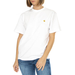 W' S/S Chase T-Shirt White / Gold - Maglietta Girocollo Donna Bianca I033045.00RXX  CARHARTT WIP 