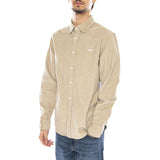 Grafton Cord Woven Abbey Stone Shirt - Chemise Homme Beige Homme OBEY