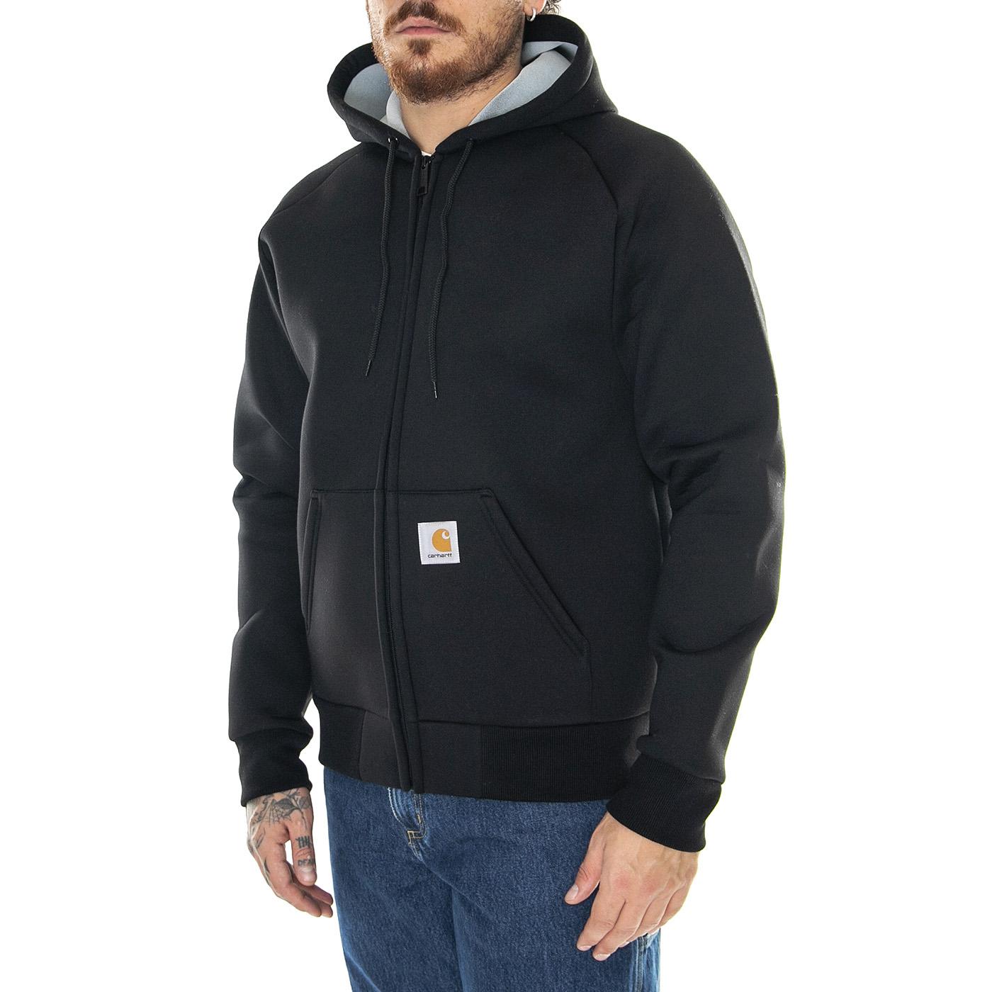 Car-Lux Hooded Jacket Black / Grey - Giacca Invernale Uomo Nera I032935.0GLXX . CARHARTT WIP 