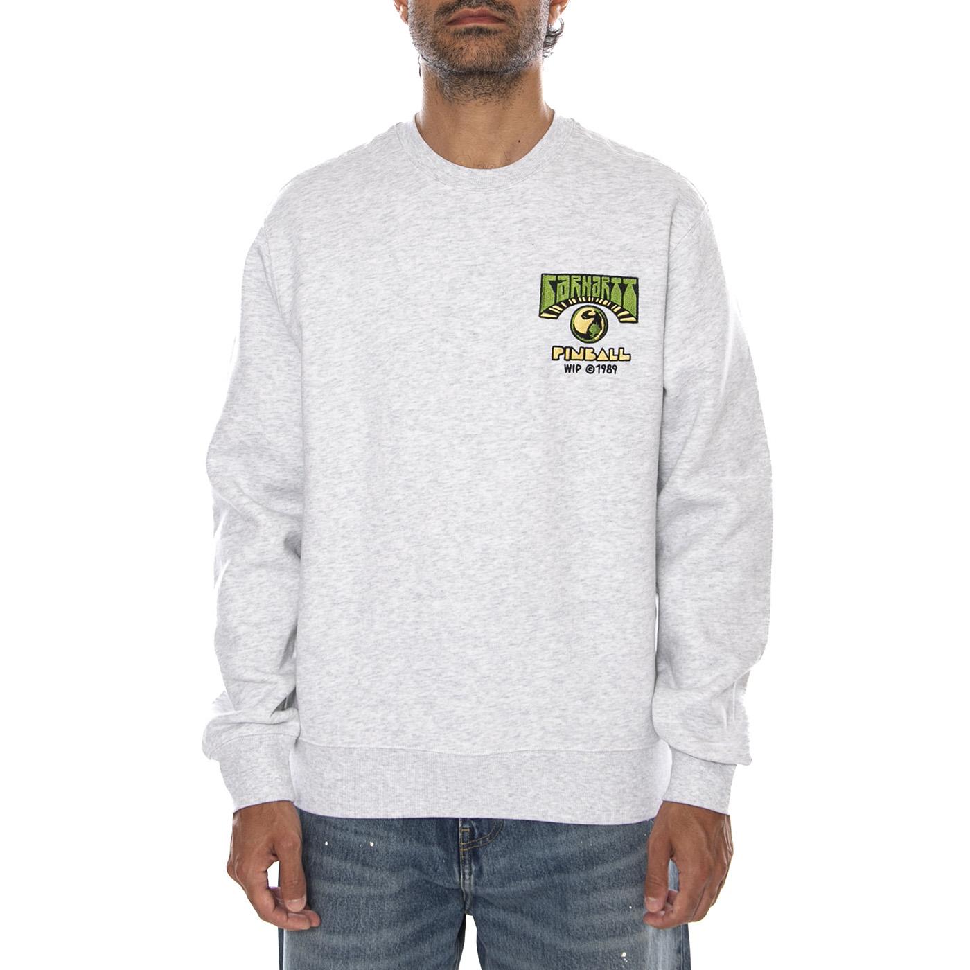 PINBALL SWEAT ASH HEATHER - Felpa Girocollo Uomo Grigia I036912 482XX CARHARTT WIP 